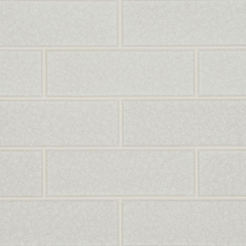 Frosted Icicle 3 in. x 9 in. Glass Subway Wall Tile (3.8 sq. ft./Case) - Hercitys