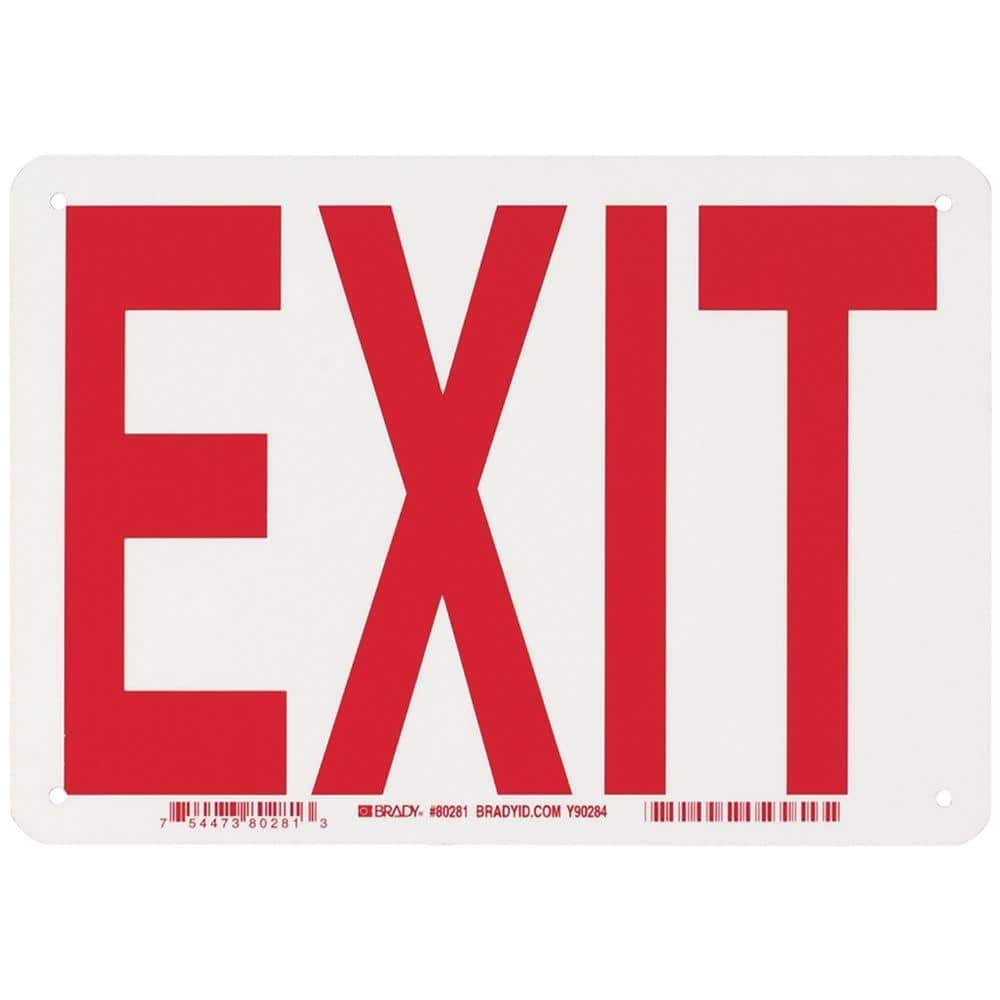 7 in. x 10 in. Glow-in-the-Dark Plastic Exit Sign - Hercitys