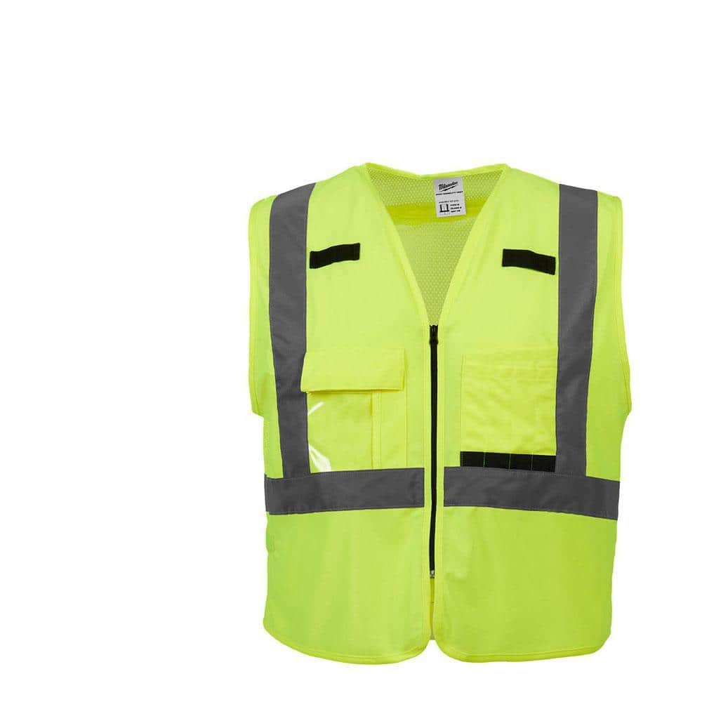 Small/Medium Yellow Class 2 High Visibility Safety Vest with 10 Pockets - Hercitys