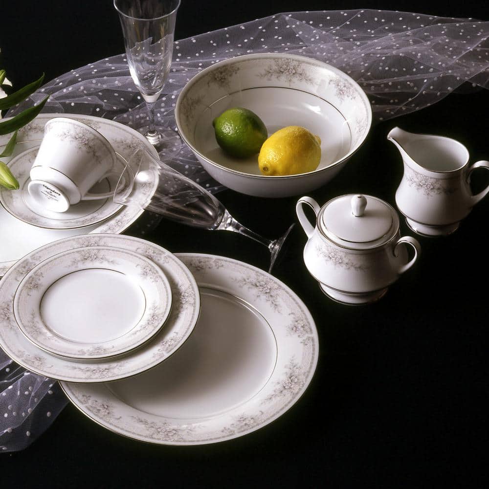 Sweet Leilani 5-Piece (White) Porcelain Place Setting, Service for 1 - Hercitys
