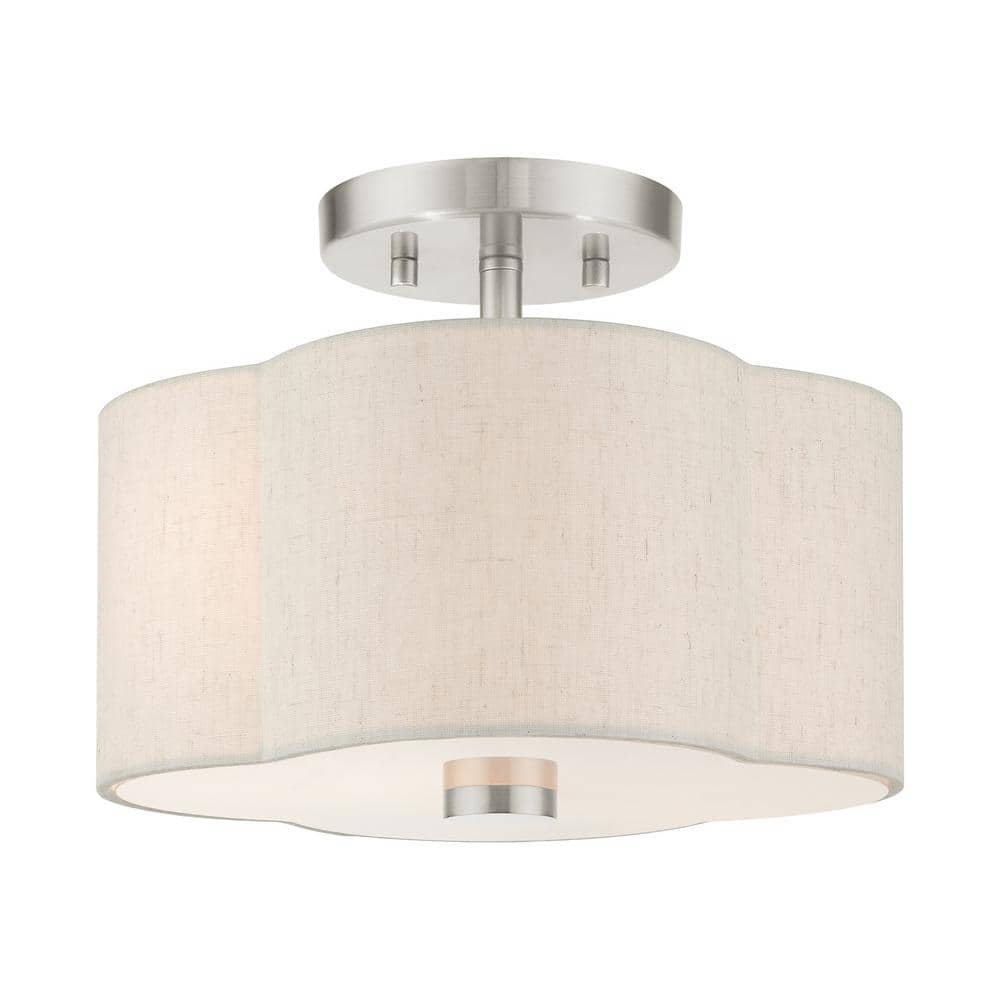 Solstice 2 Light Brushed Nickel Semi Flush Mount - Hercitys