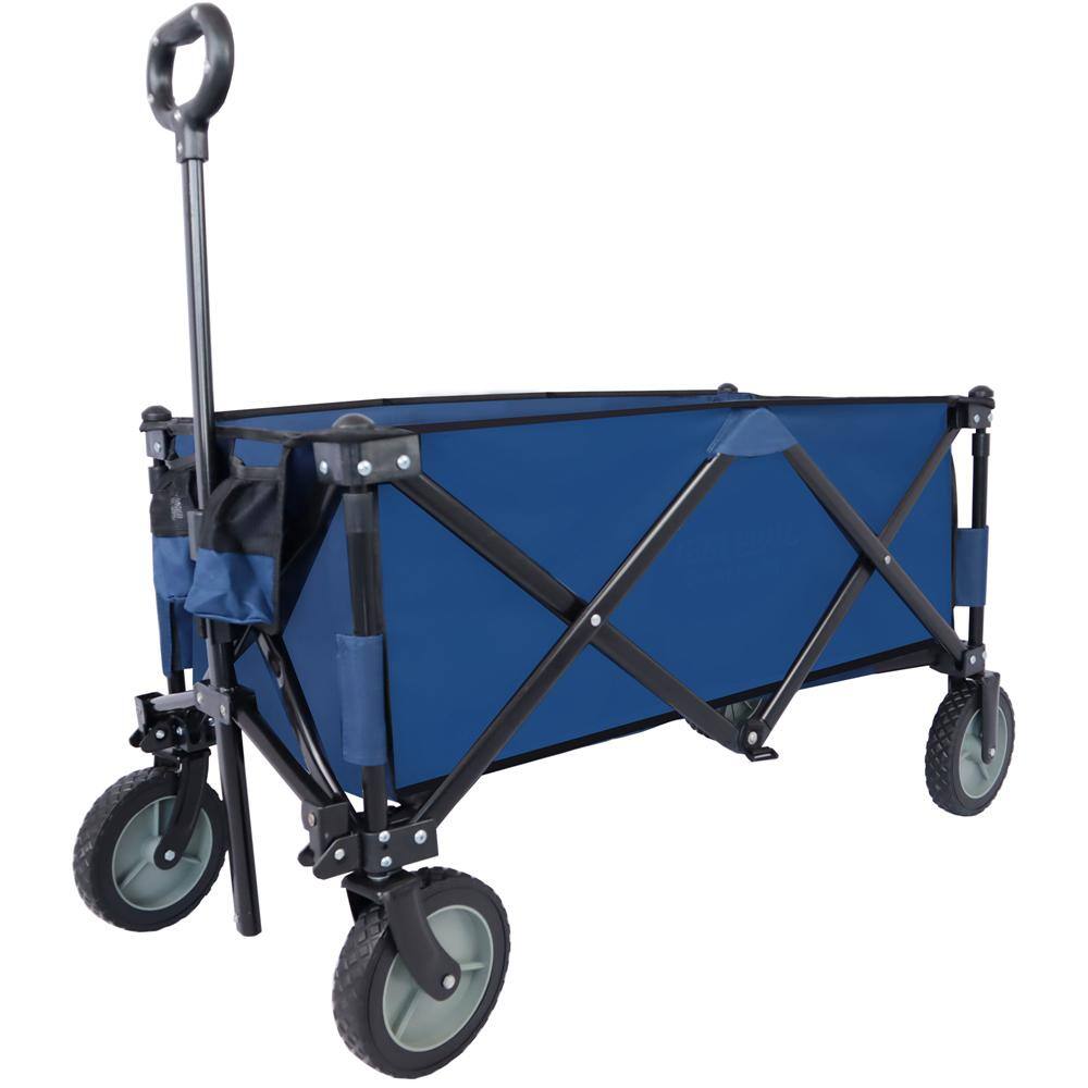 Capacity 4.67 cu. ft. Fabric Utility Collapsible Folding Wagon Garden Cart in Blue - Hercitys