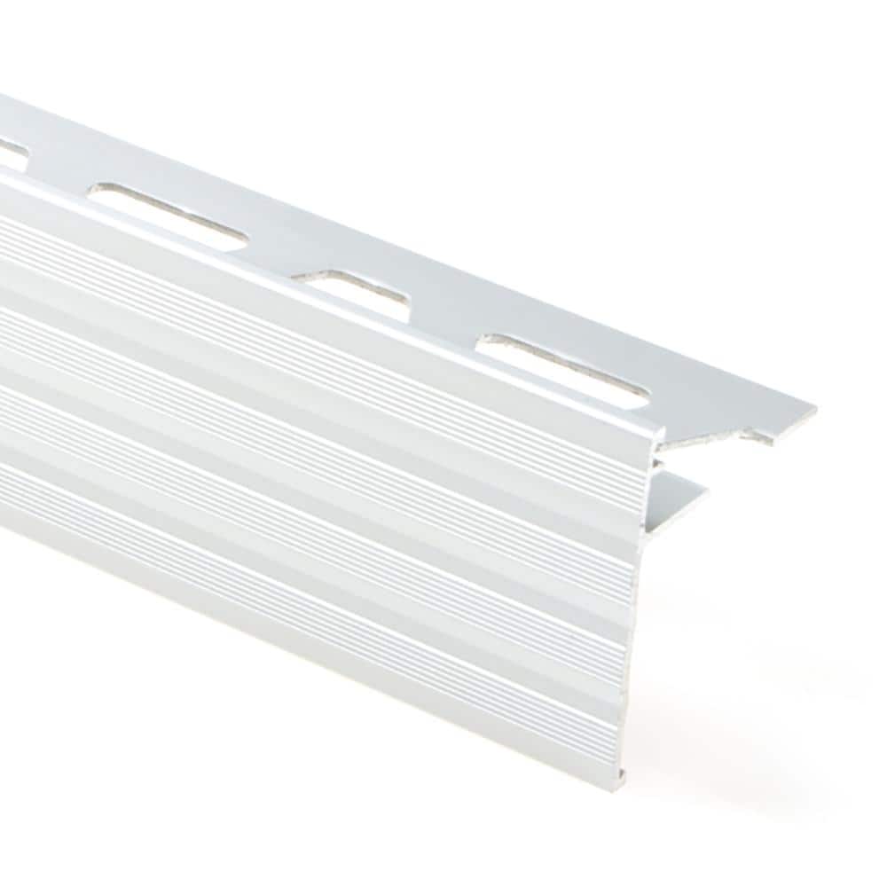Schiene-Step Satin Anodized Aluminum 5/16 in. x 8 ft. 2-1/2 in. Metal Stair Nose Tile Edging Trim - Hercitys