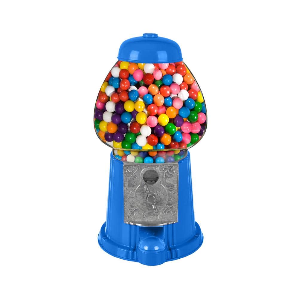 Vintage Gumball Machine – 11 in. Retro-Style, Coin-Operated Cast Metal Vending Machine with Glass Globe, and Free Spin - Hercitys