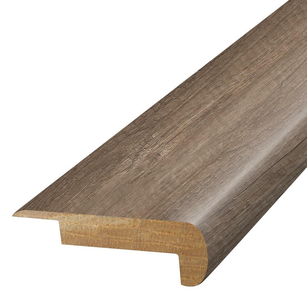 Tm Grey Oak 0.75 in. T x 2.37 in. W x 78.7 in. L Textured Wood Look Laminate Moulding/Trim Stair Nose Molding - Hercitys