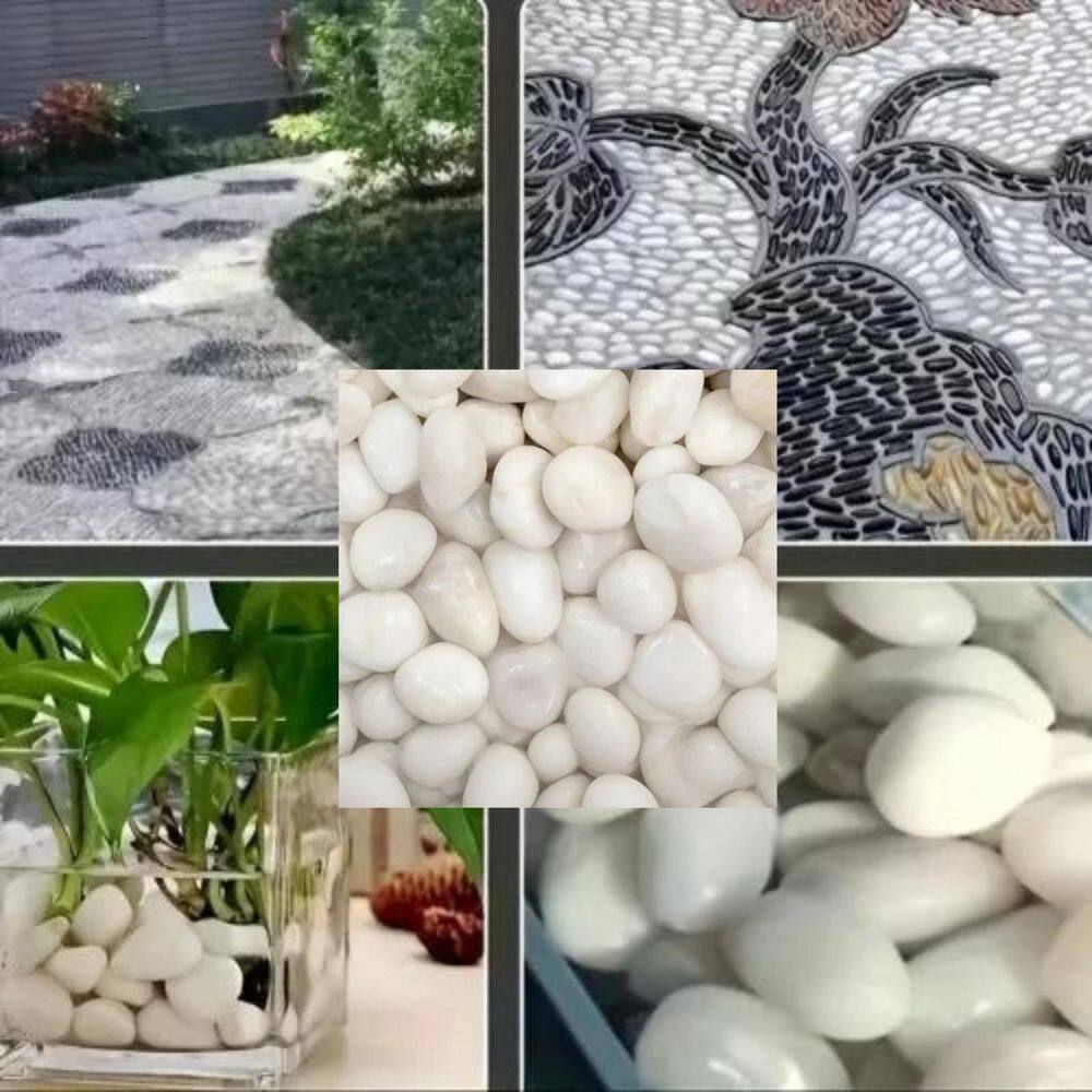 Natural Stone Series 0.5 cu. ft. Beige Decorative River Rocks Polished Stones 38 lbs. Bag (1-Pack) - Hercitys