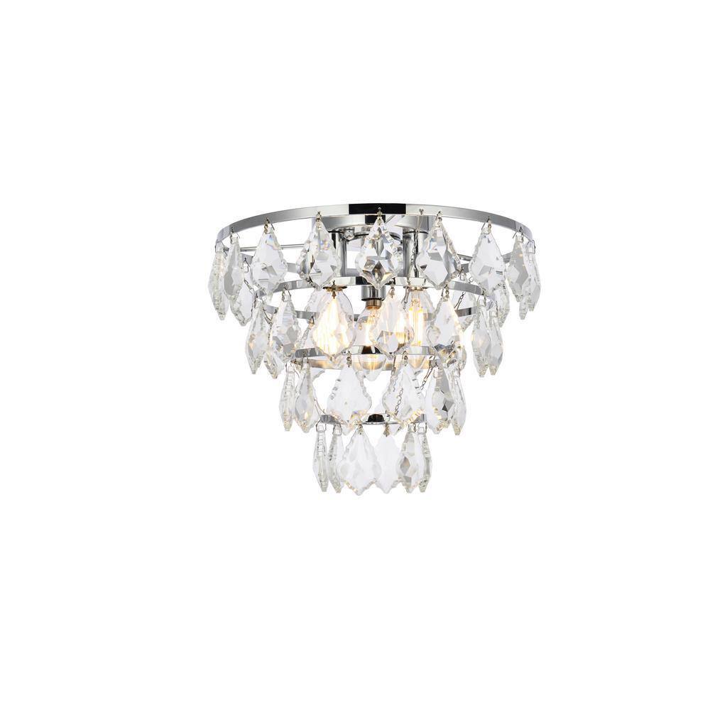 Timless Home 12 in. 3-Light Contemporary Chrome Flush Mount with No Bulbs Included - Hercitys