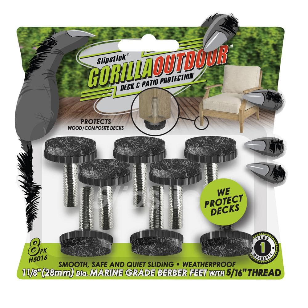 Gorilla Outdoor Threaded Berber Pads Chair Glide 5/16 - Hercitys