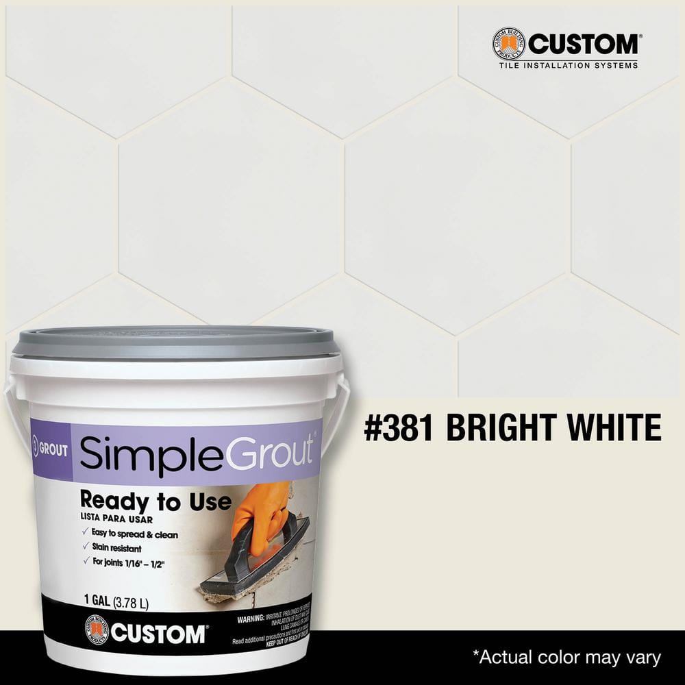 SimpleGrout #381 Bright White 1 qt. Pre-Mixed Grout - Hercitys