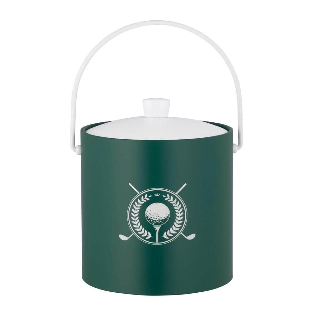 PASTIMES Golf 3 qt. Tropic Green Ice Bucket with Acrylic Cover - Hercitys