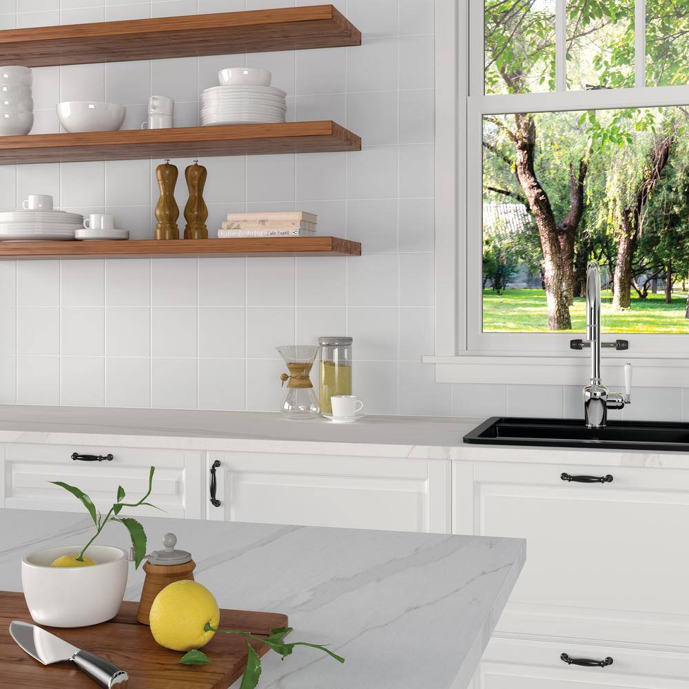 Vitruvian Light Grey Matte 6 in. x 6 in. Glazed Ceramic Wall Tile (13.78 sq. ft./Case) - Hercitys