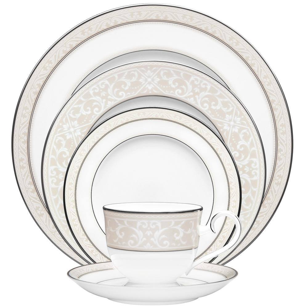Montvale Platinum 6.5 in. White Bone China Bread and Butter Plates (Set of 4) - Hercitys