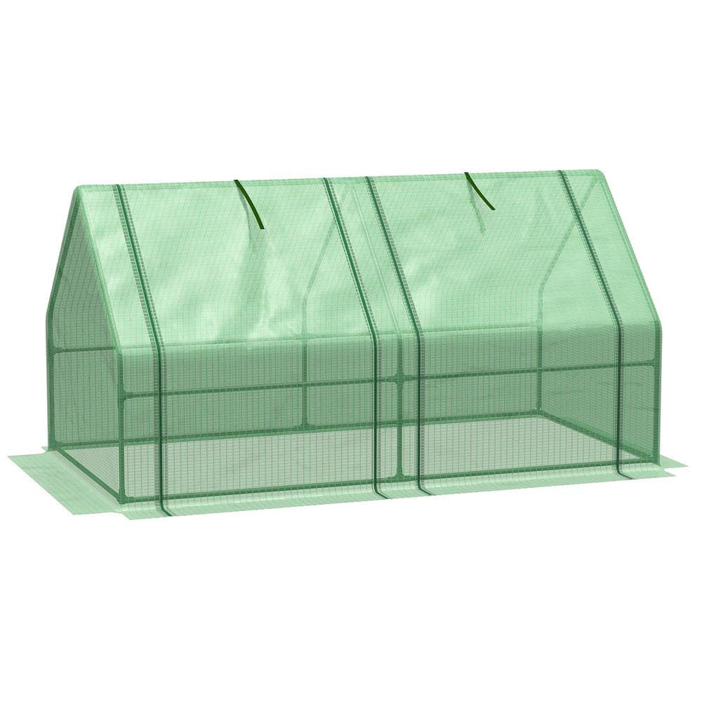 6′ x 3′ x 3′ Portable Steel Mini Greenhouse-Durable Planter Shelter with Large Zipper Doors and Reinforced PE Cover - Hercitys
