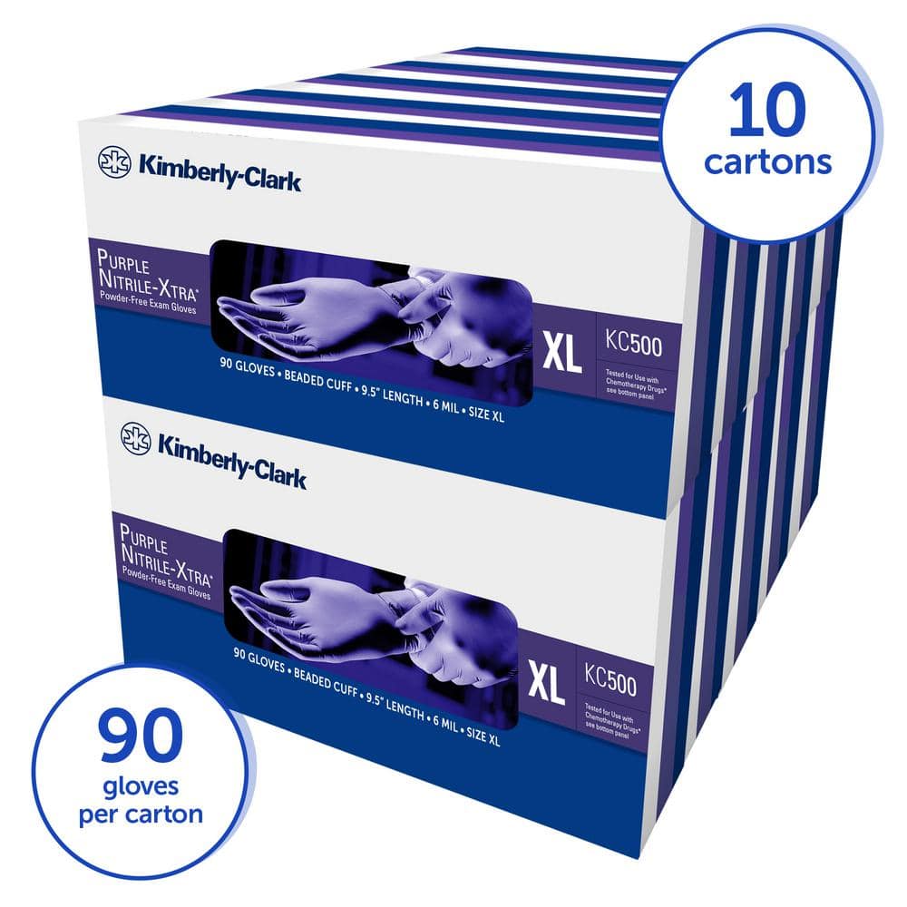 Purple Nitrile Exam Gloves, Powder Free (45-Pairs) - Hercitys