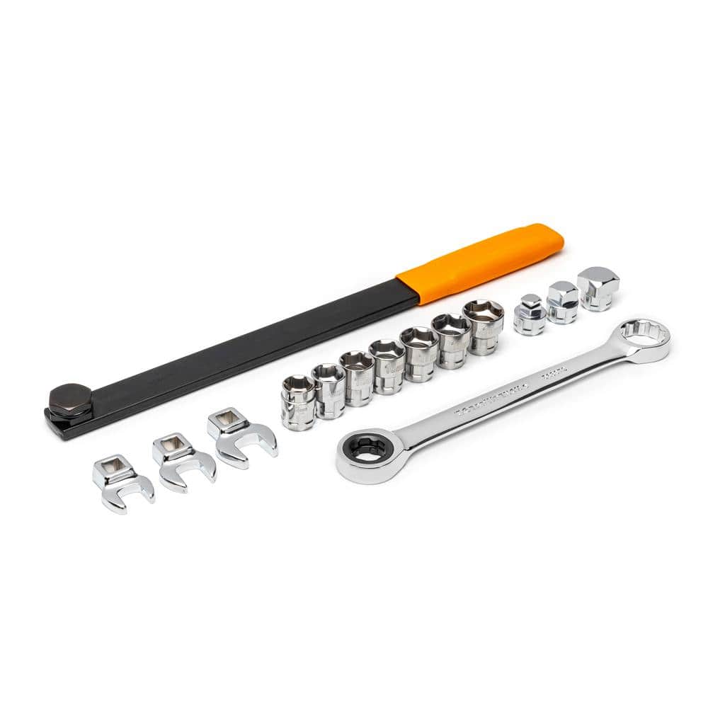 Ratcheting Wrench Serpentine Belt Tool and Socket Set (15-Piece) - Hercitys