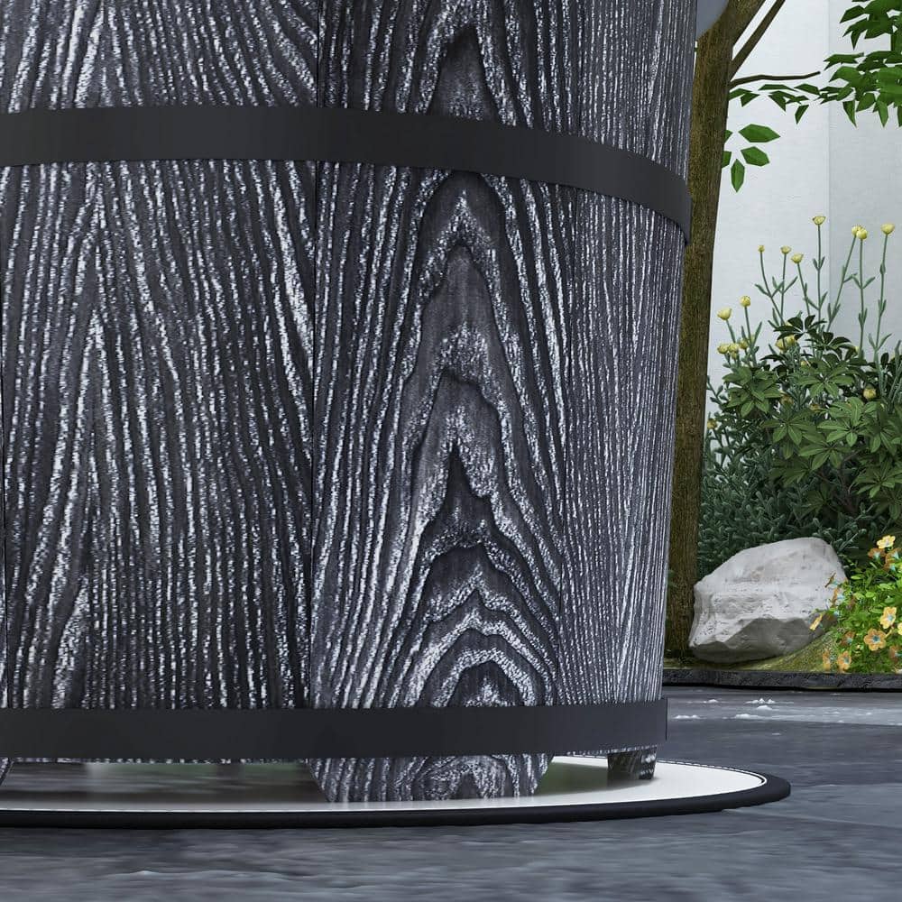 Smokeless Fire Pit Black 20 in. Barrel Style Portable Wood Burning Firepit - Hercitys