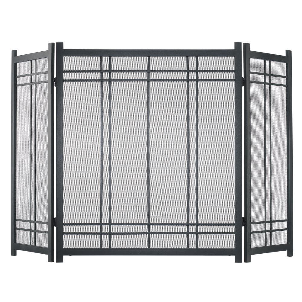 Preston Vintage Iron Steel 3-Panel Fireplace Screen - Hercitys