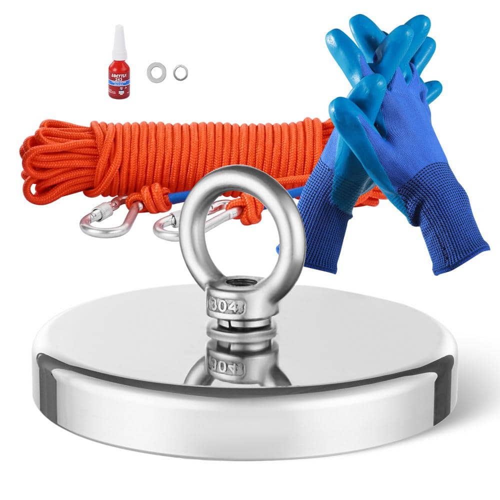 Magnet Fishing Kit, 1300 lbs./590 kg Single-Sided Pulling Force Strong Magnet Fishing Kit, Rare Earth Neodymium Magnetic - Hercitys