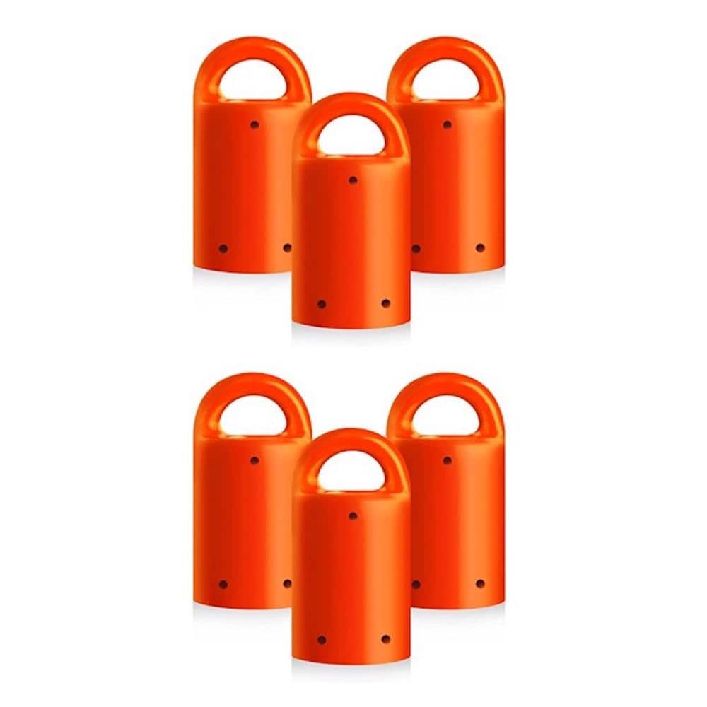 Heavy-Duty Neodymium Anti-Rust Magnet, Magnetic Stud Finder, Key Organizer, Indoor Outdoor in Orange (6-Pack) - Hercitys
