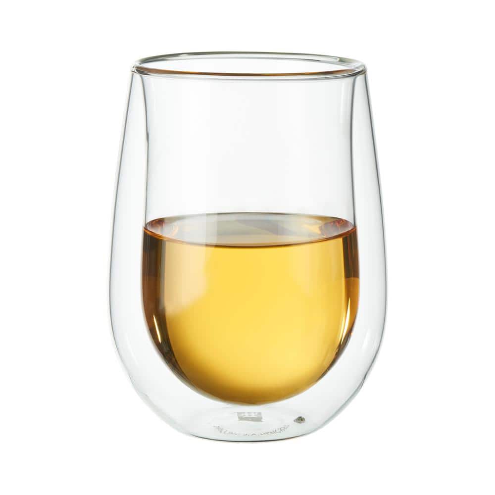 Sorrento 2-pc Double-Wall Stemless White Wine Glass Set - Hercitys