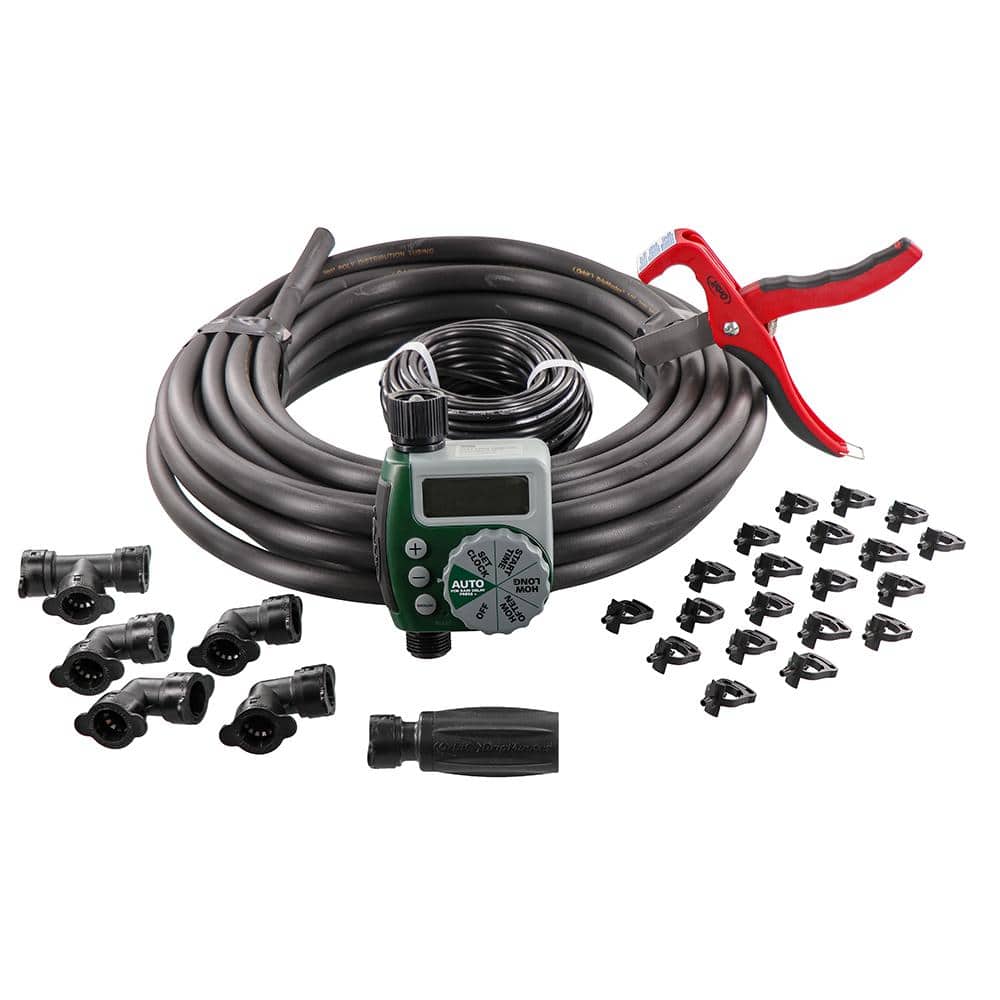 Garden Box Drip Watering Kit with Hose Faucet Timer - Hercitys