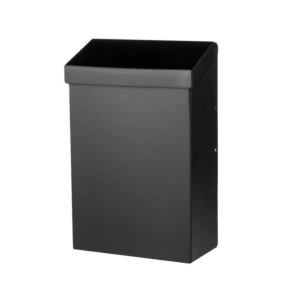 Modern Heritage Textured Black, Small, Galvanized Steel, Wall-Mount Mailbox - Hercitys