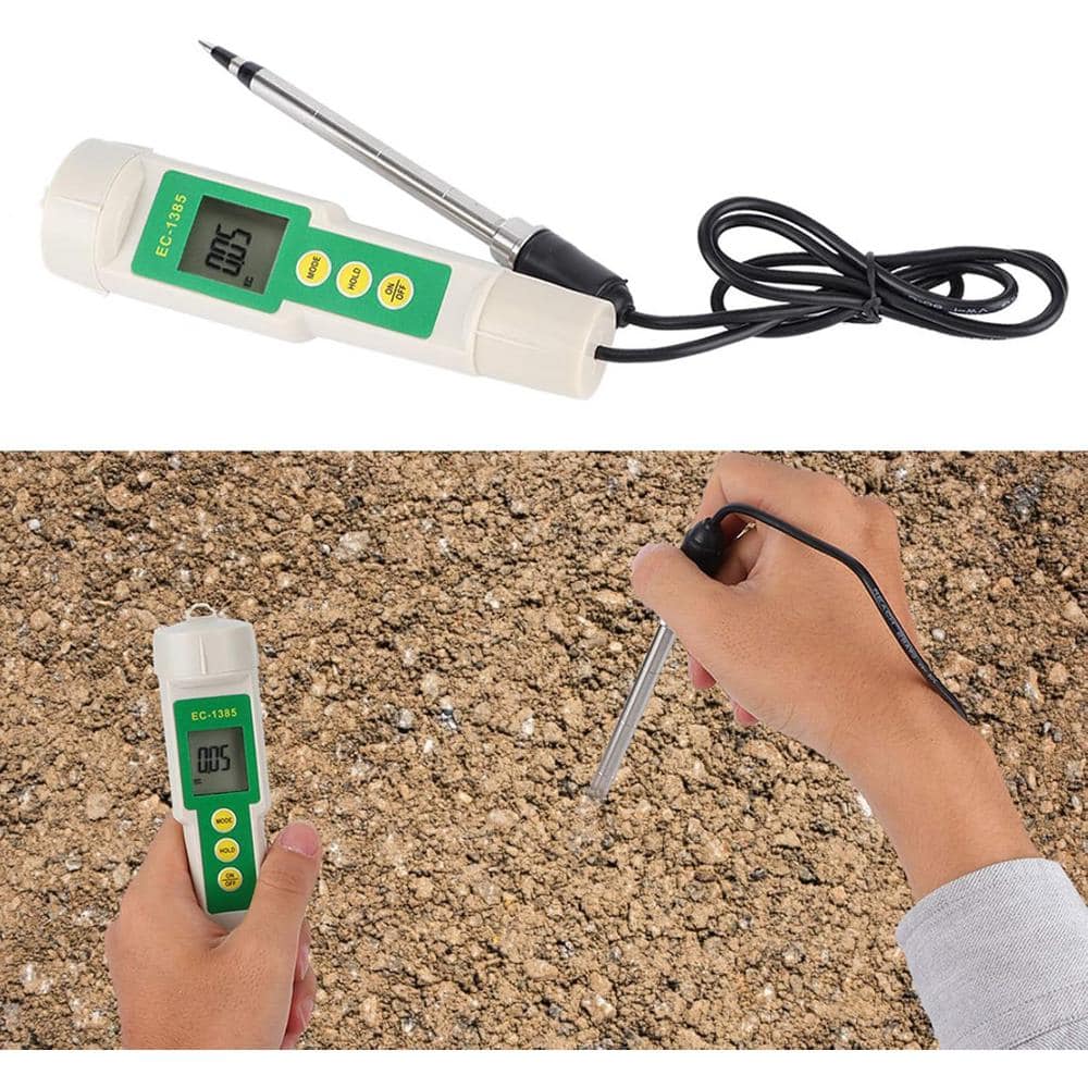 Digital Soil Meter Portable Soil Tester Salinity Meter for Agricultural Horticultural Planting Portable Soil, White - Hercitys