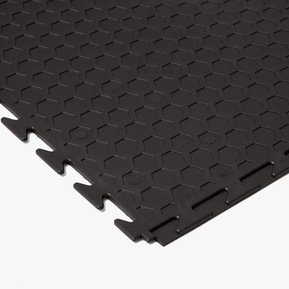 Nitro Diamond Fle x PVC Garage Floor Tiles, Dark Gray, 20.5 in. x 20.5 in., 177 in. Thick, 8-Pack, 23.35 sq. ft. - Hercitys