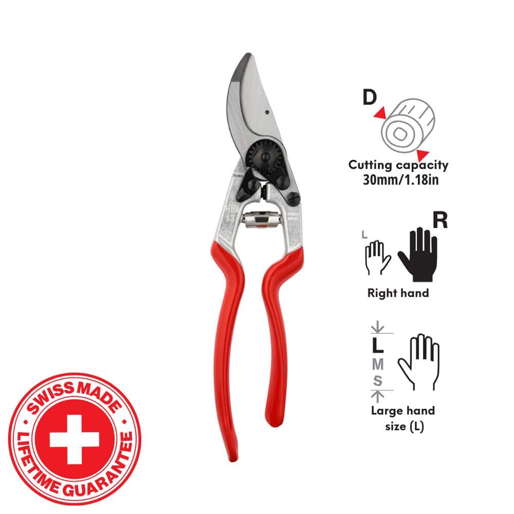 F13 10.6 in. XL Right Hand Pruner with 1.25 in. Cut Capacity, High Performance, Use with 1 or 2 Hands, Mini Lopper - Hercitys