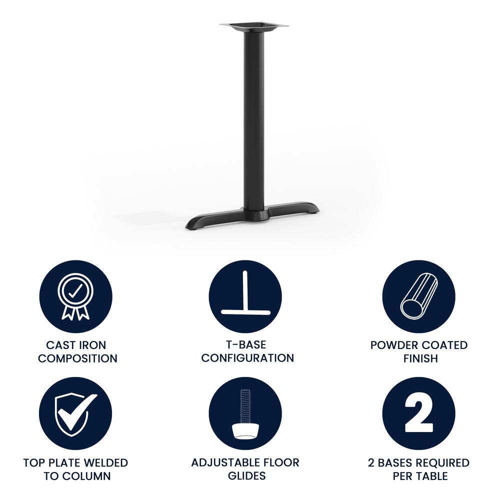 Black Metal Pedestal Dining Table – Base Only – Seats 2 - Hercitys