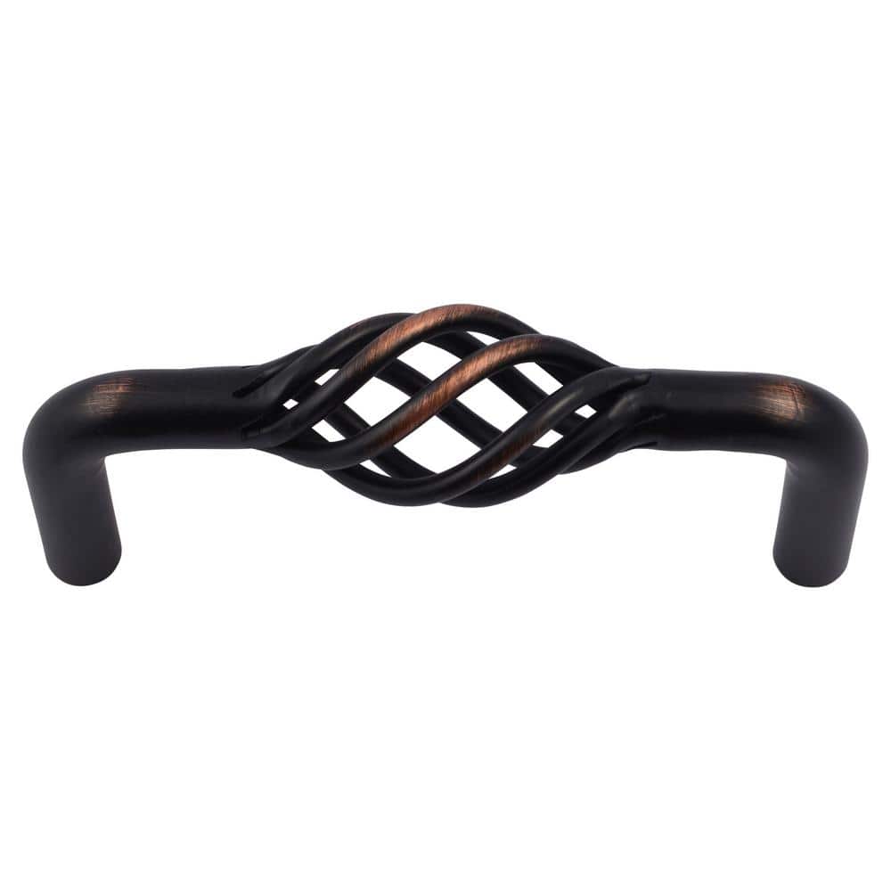 Nash 3 in. Center-to-Center Oil Rubbed Bronze Birdcage Cabinet Pull (25-Pack) - Hercitys