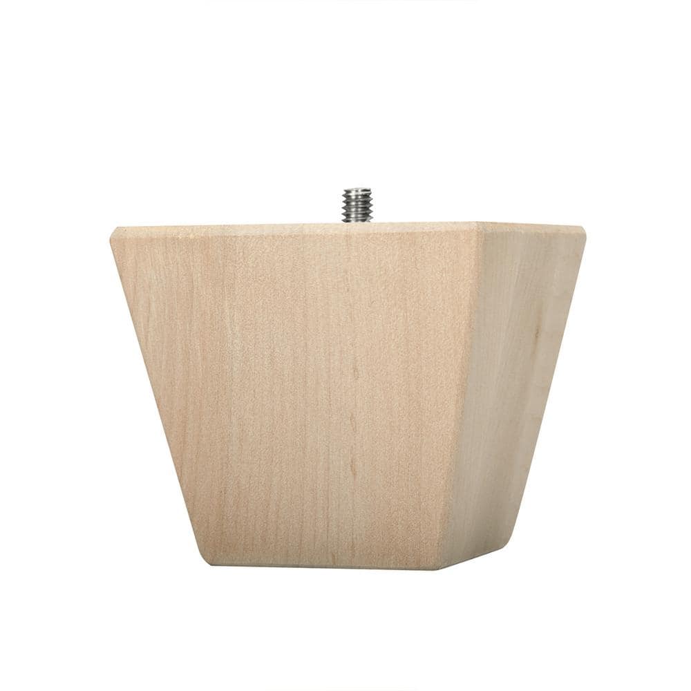 Contemporary Bun Foot – 3 in. H x 3.5 in. Dia. – Sanded Unfinished Hardwood – DIY Leg for Sofas, Stools, Armchairs - Hercitys