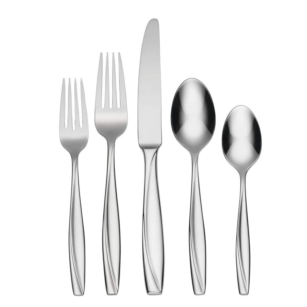 Camryn Mirror 45-Piece Silver 18/0-Stainless Steel Flatware Set (Service for 8) - Hercitys