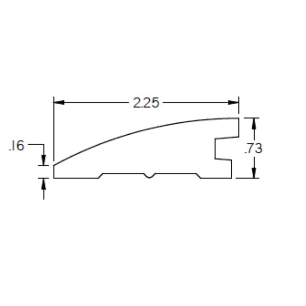 Overlap Reducer Walnut Karen .275 in. T x 2 in. W x 78 in. L Solid Matte Hardwood Trim - Hercitys