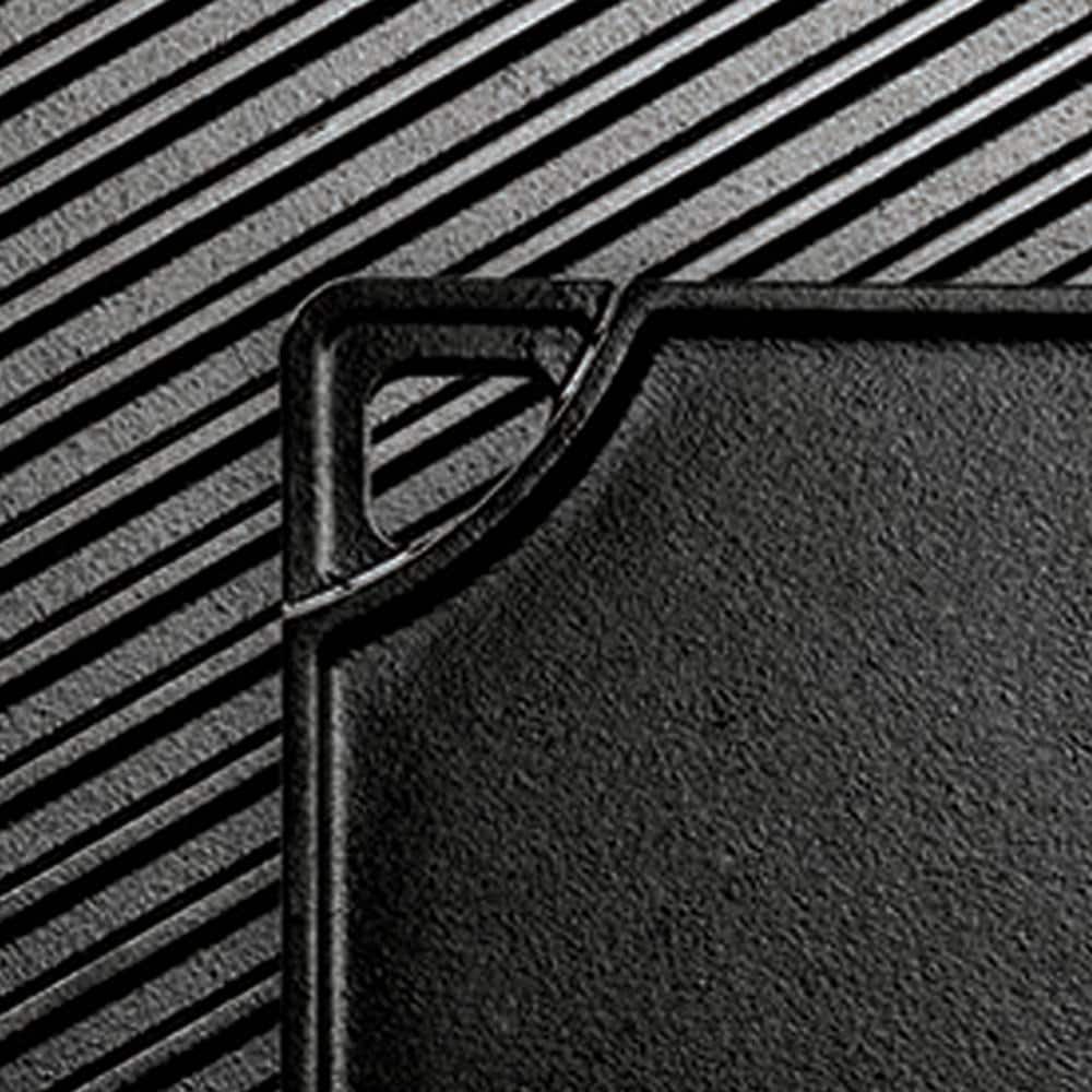 Double Play 16.75 in. Black Cast Iron Reversible Stovetop Griddle - Hercitys