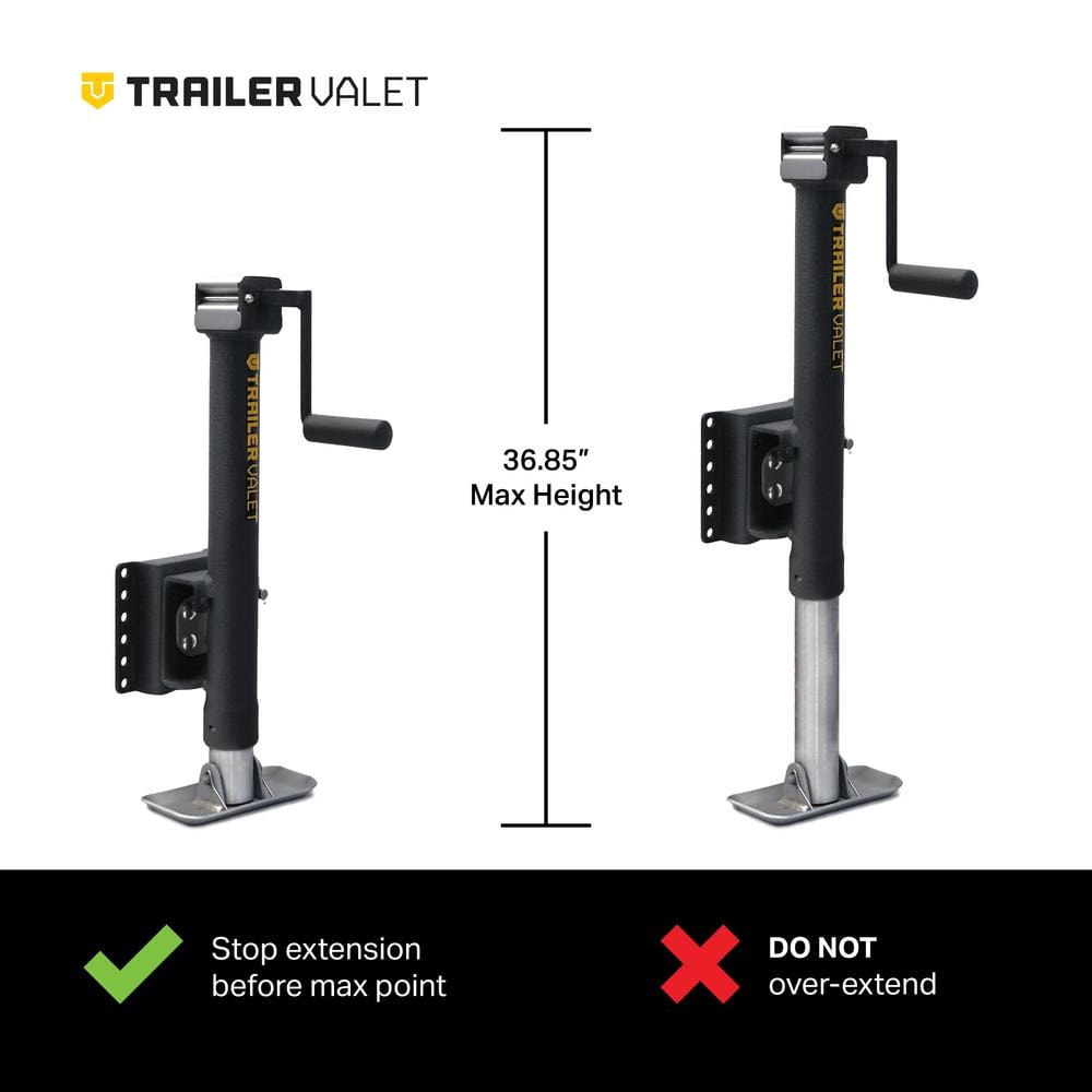 JXC2 2000 lbs. Load Cap. Side Wind Center Mounted Hand or Drill Jack with Black Powder Coating - Hercitys
