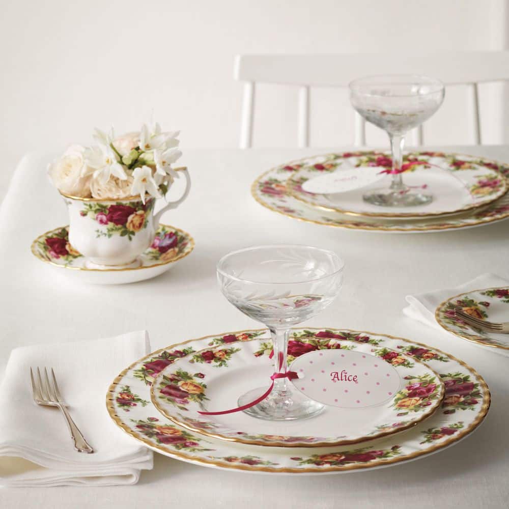 Old Country Roses Bone China 5-Piece Place Setting, Service for 1 - Hercitys