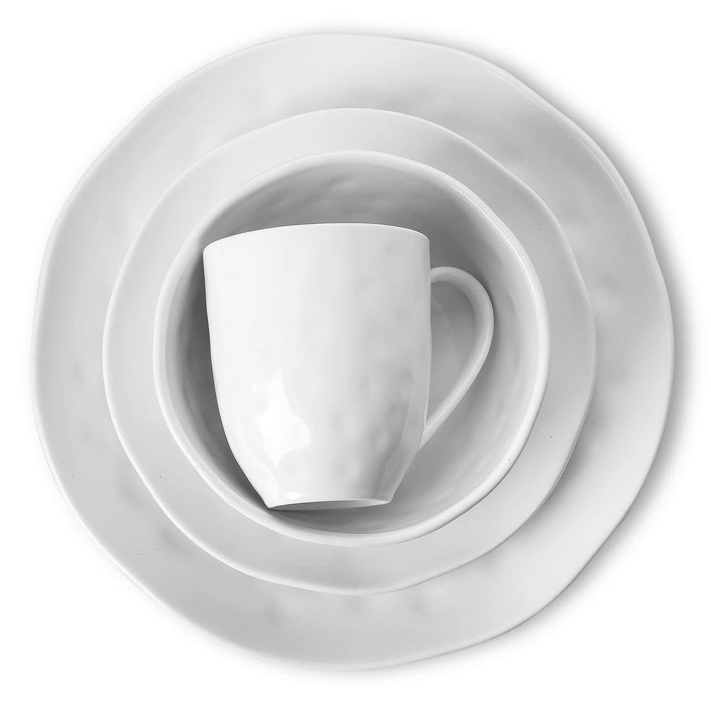 Stone Lain Ivy 24-Piece Dinnerware Set Porcelain, Service For 6, White - Hercitys