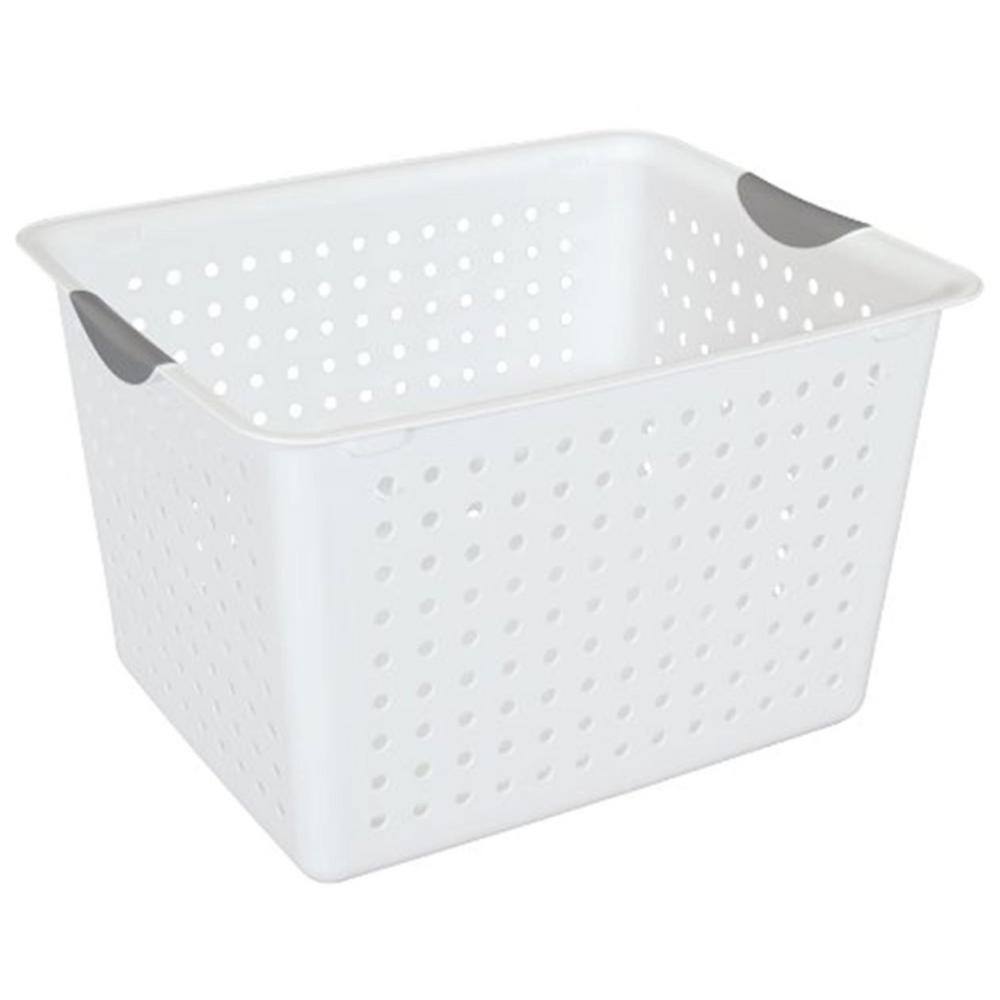 Deep and Medium Ultra Plastic Storage Bin Organizer Basket Pair (6-Pack) - Hercitys