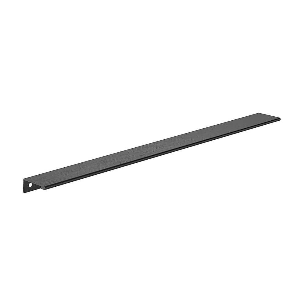 Lincoln Collection 7 9/16 in. (192 mm) Modern or 16 3/8 in. (416 mm) Modern Brushed Black Cabinet Egde Pull - Hercitys