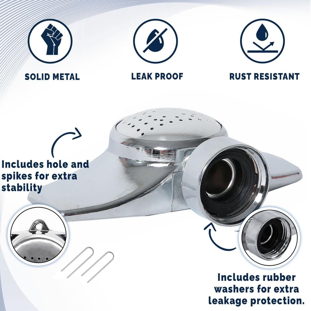 Metal Garden Lawn Sprinkler, 360° Pattern, Gentle Flow for Small to Medium Areas up to 30 ft. (4-Pack) - Hercitys
