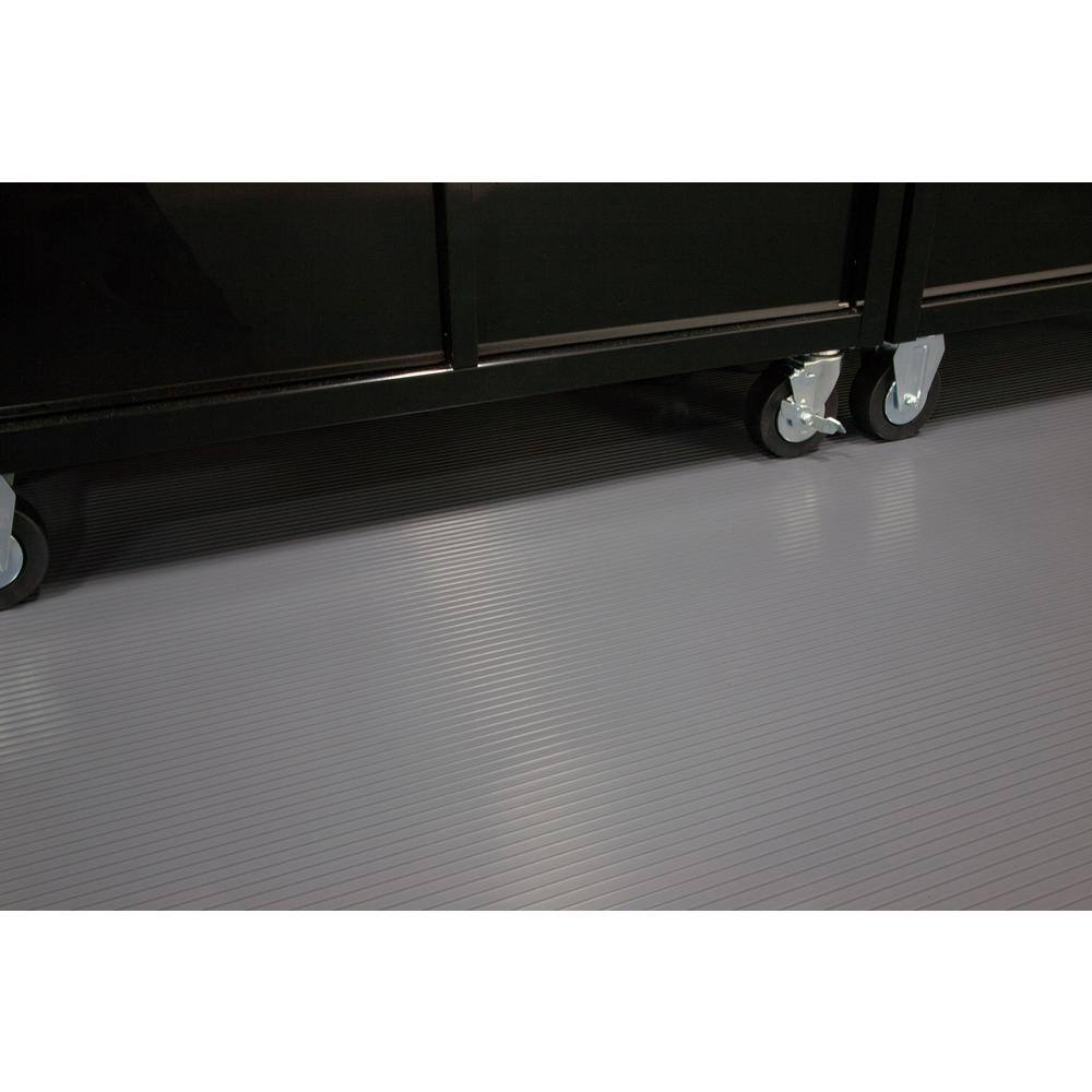 Rib 5 ft. x 10 ft. Slate Grey Vinyl Garage Flooring Cover and Protector - Hercitys