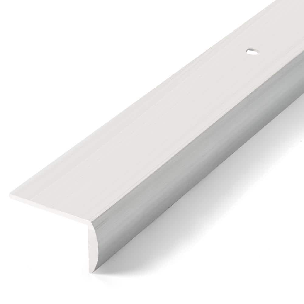 Silver 1/2 in. x 72 in. Bar Step Carpet Trim Transition Strip - Hercitys