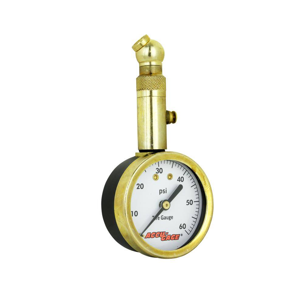 Dial Tire Pressure Gauge, Swivel Angle Air Chuck, 0-60 PSI - Hercitys