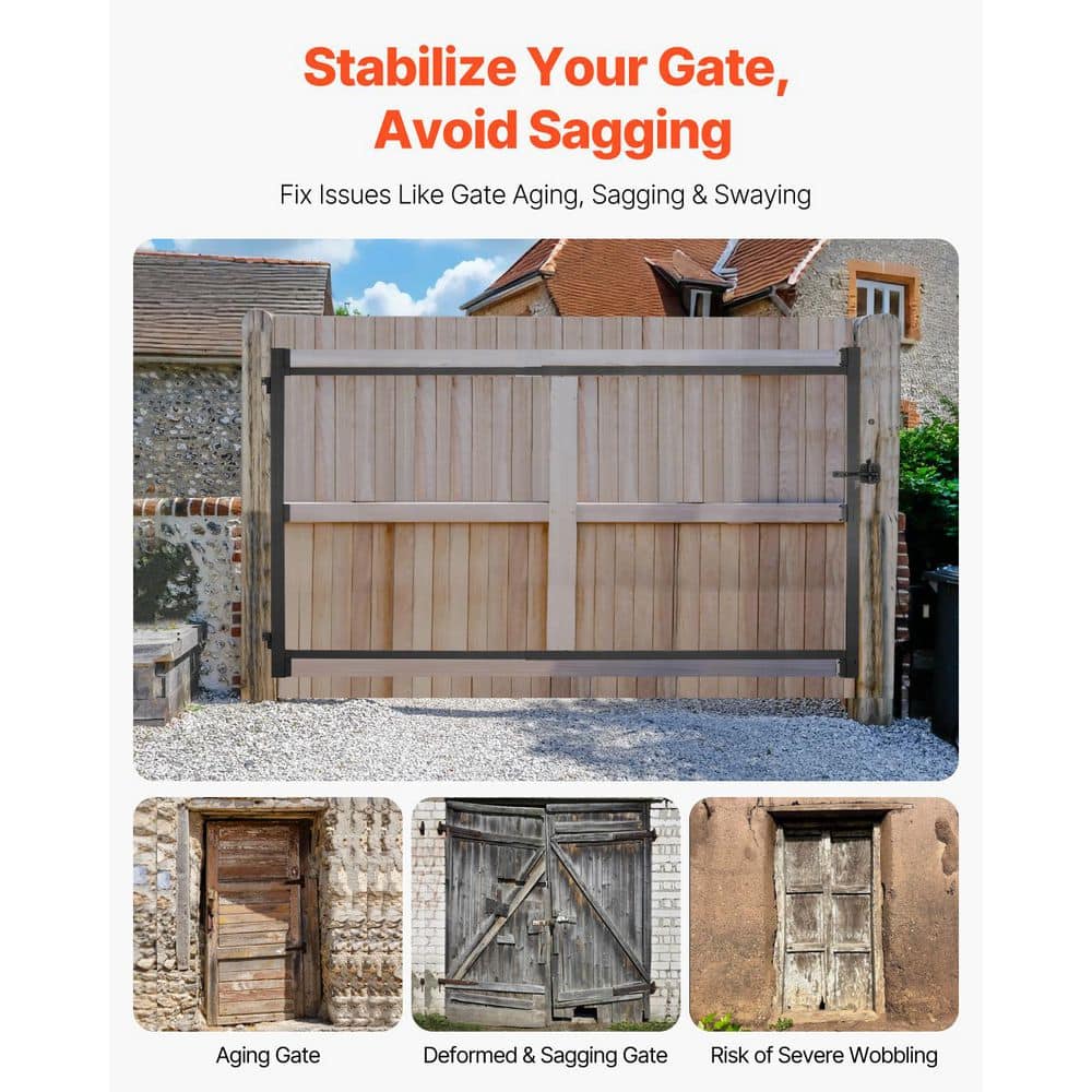 Gate Building Kit, Fits 40 to 72 in. Wide Openings, Up from 4 to 5 ft High Fence, Adjustable Gate Building Kit, Anti Sag - Hercitys