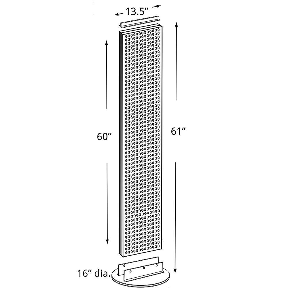 60 in. H x 13.5 in. W Styrene Pegboard Floor Display with Revolving Base in Clear (2-Piece) - Hercitys