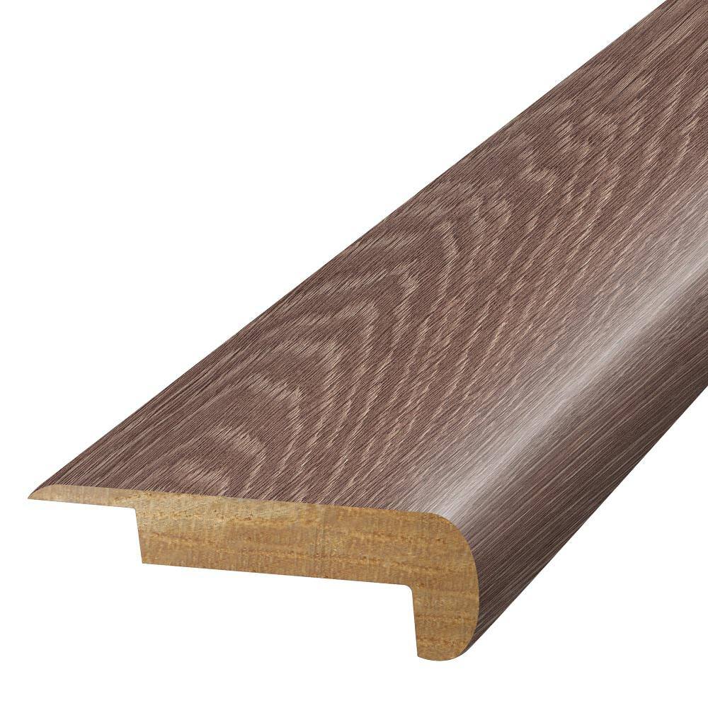Cocoa  0.75 in. T x 2.37 in. W x 78.7 in. L Textured Wood Look Laminate Moulding/Trim Stair Nose Molding - Hercitys