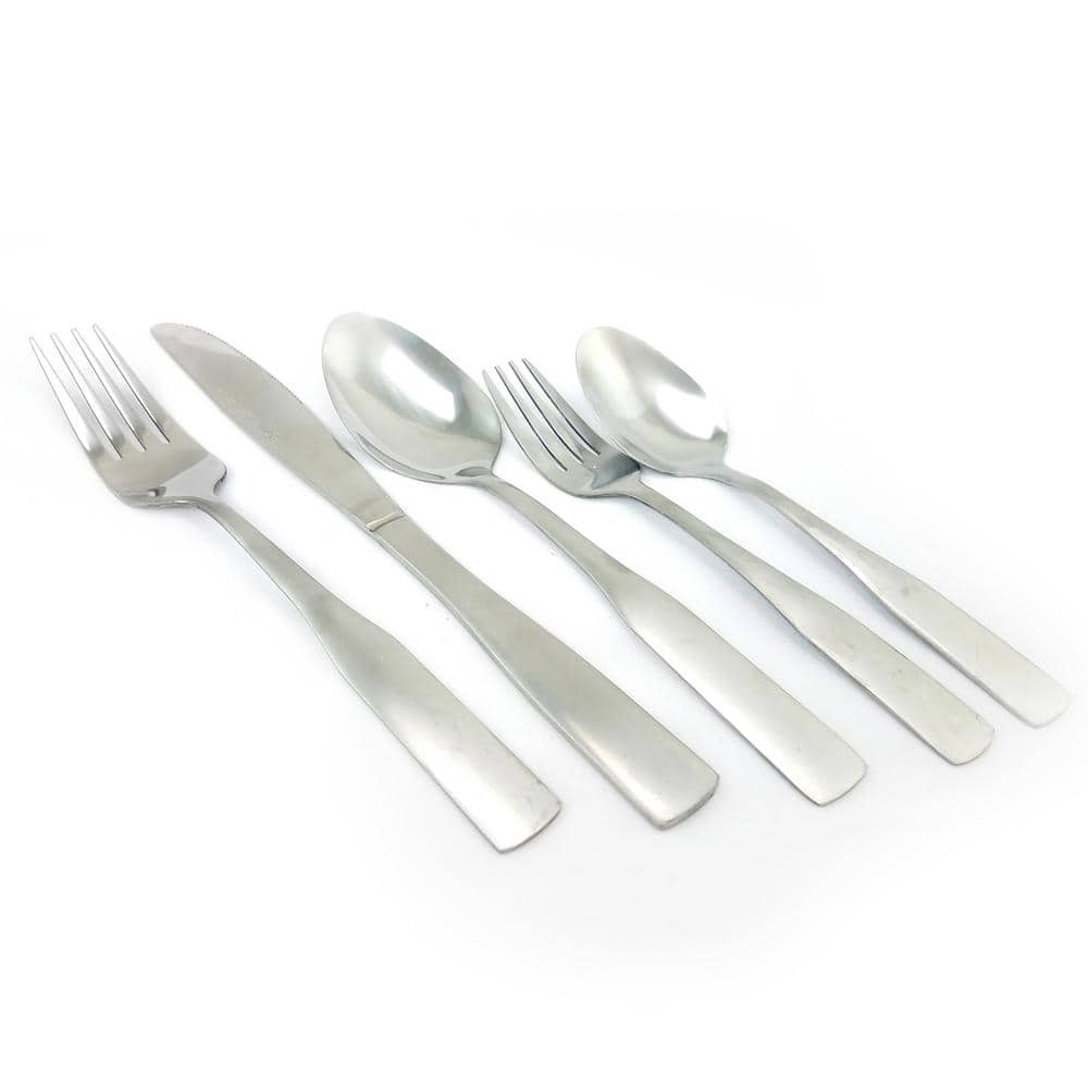 Abbeville 61-Piece Stainless Steel Flatware Set with Wire Caddy (Service for 12) - Hercitys
