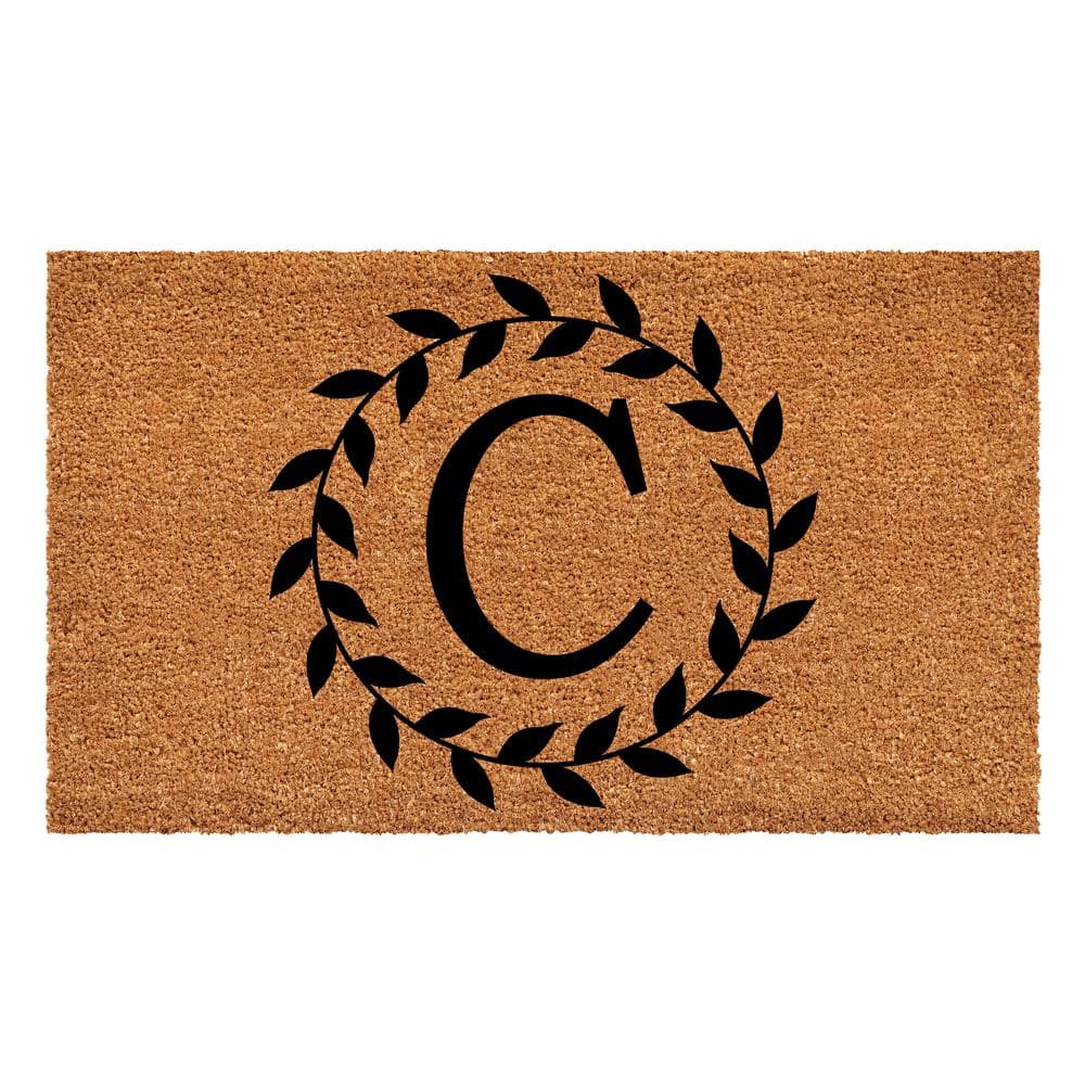 Laurel Wreath Doormat, 24″ x 36″ (Letter C) - Hercitys