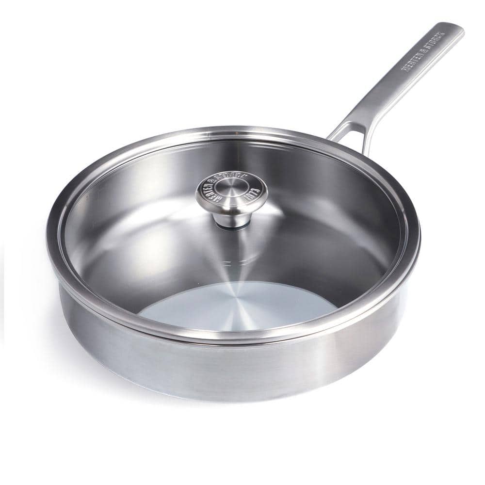 Tri-Ply 3.5 QT Stainless Steel Saute Pan with Lid - Hercitys
